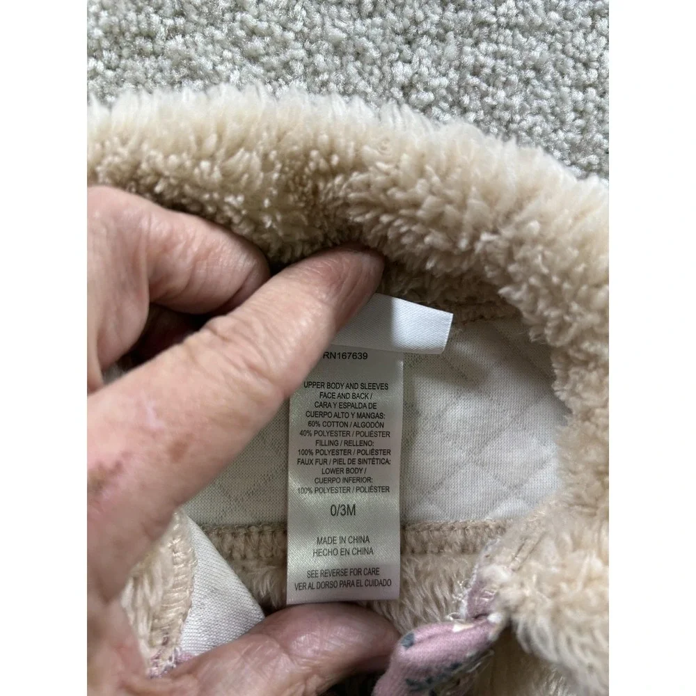 Nicole Miller New York One Piece Coverall Baby Girls 0-3 Months Floral‎ Sherpa